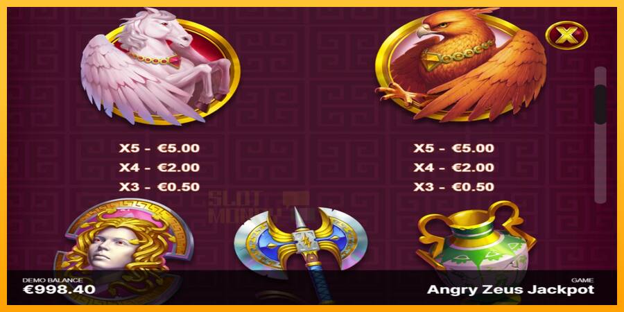 Angry Zeus Jackpot játékgép pénzért, kép 5