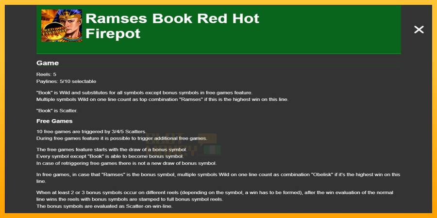 Ramses Book Red Hot Firepot játékgép pénzért, kép 1