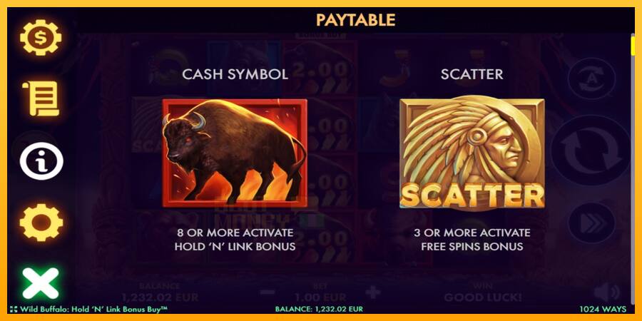 Wild Buffalo Hold N Link Bonus Buy játékgép pénzért, kép 4