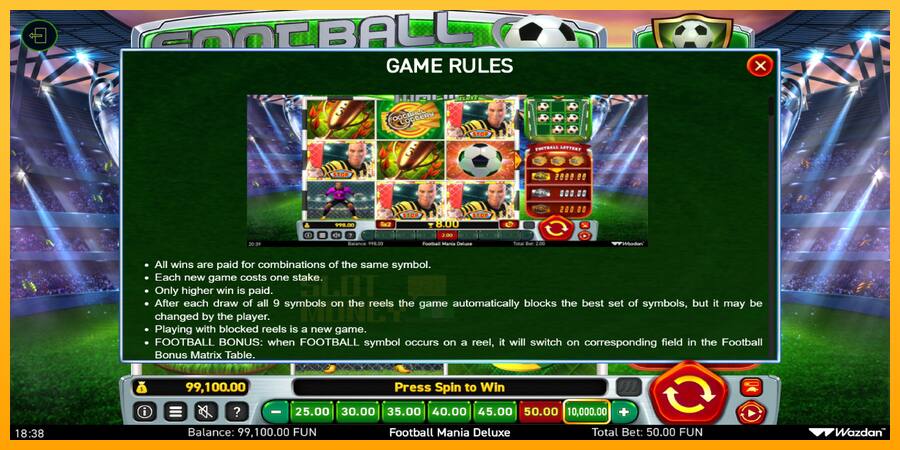 Football Mania Deluxe játékgép pénzért, kép 6