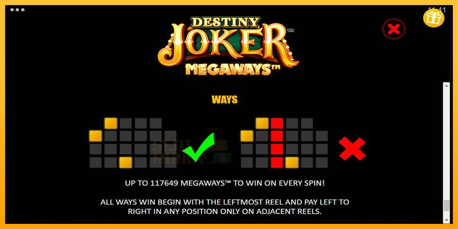 Destiny Joker Megaways játékgép pénzért, kép 7