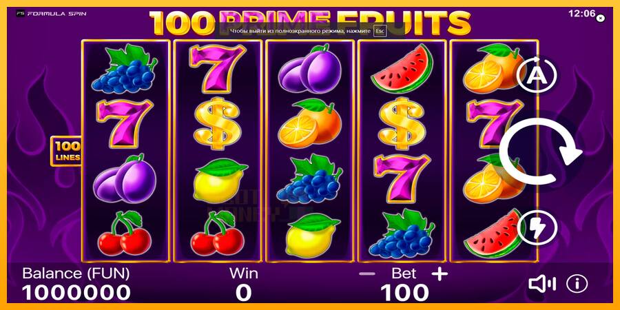 100 Prime Fruits játékgép pénzért, kép 1