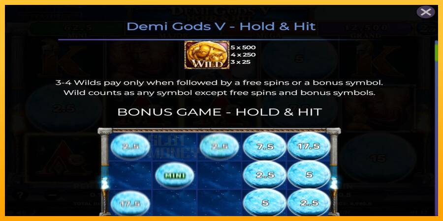 Demi Gods V Hold & Hit játékgép pénzért, kép 4