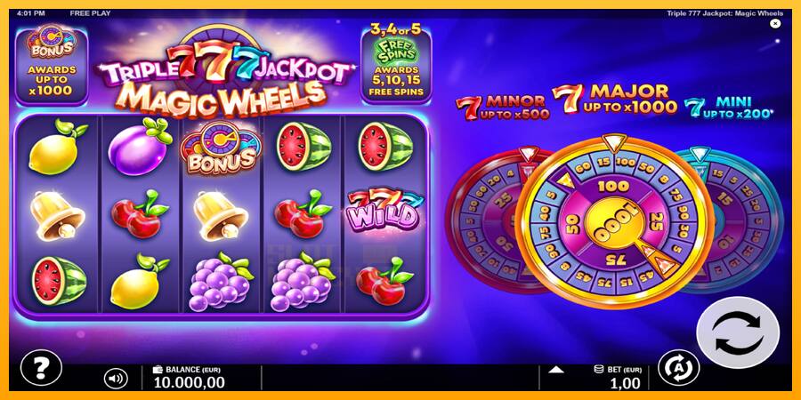 Triple 777 Jackpot Magic Wheels játékgép pénzért, kép 2