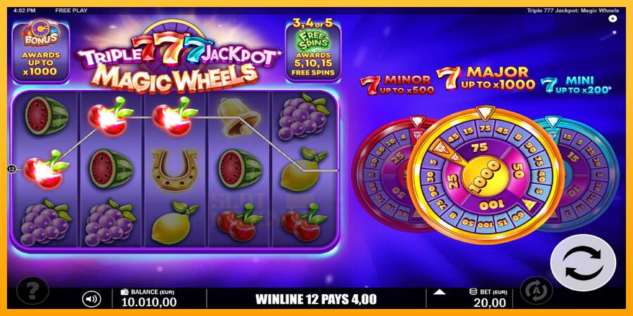 Triple 777 Jackpot Magic Wheels játékgép pénzért, kép 4