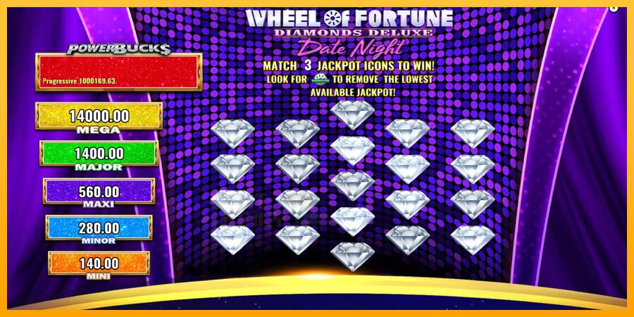 PowerBucks Wheel of Fortune Diamonds Deluxe Date Night játékgép pénzért, kép 4