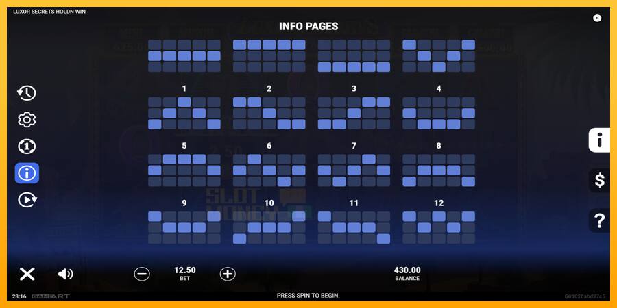Luxor Secrets Holdn Win játékgép pénzért, kép 7