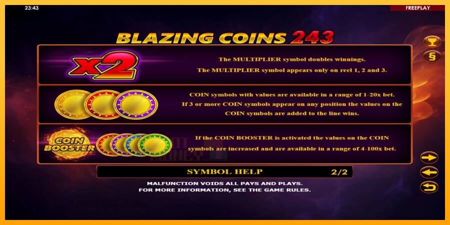 Blazing Coins 243 játékgép pénzért, kép 6