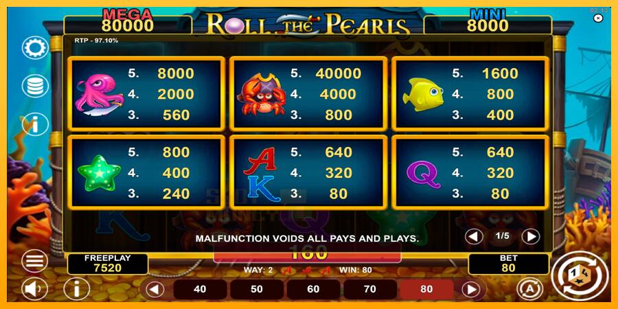 Roll The Pearls Hold & Win játékgép pénzért, kép 5