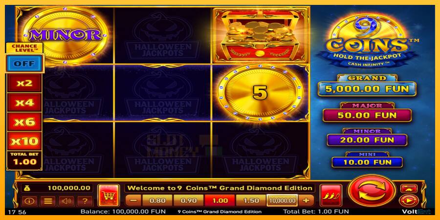 9 Coins Grand Diamond Edition Halloween Jackpots játékgép pénzért, kép 2