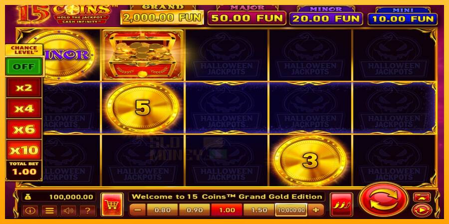 15 Coins Grand Gold Edition Halloween Jackpot játékgép pénzért, kép 1