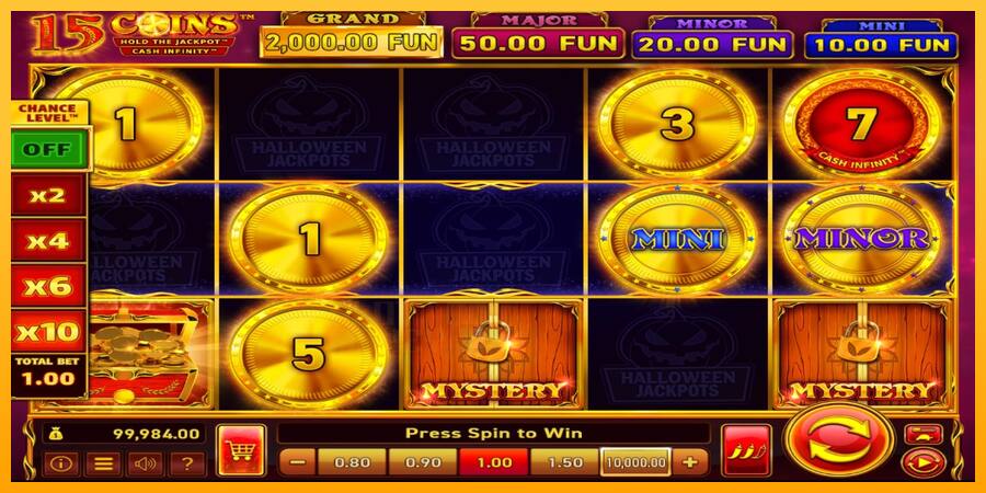 15 Coins Grand Gold Edition Halloween Jackpot játékgép pénzért, kép 2