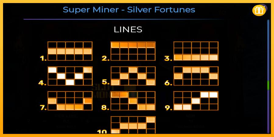 Super Miner Silver Fortunes játékgép pénzért, kép 7