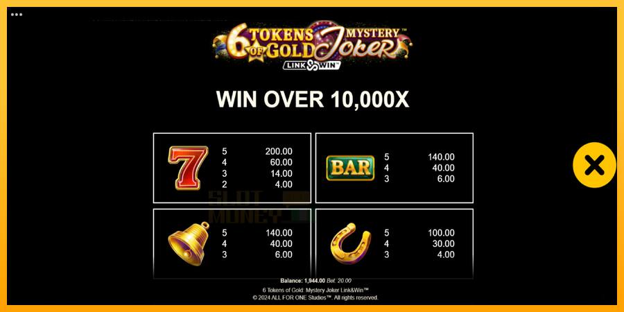 6 Tokens of Gold: Mystery Joker Link & Win játékgép pénzért, kép 5