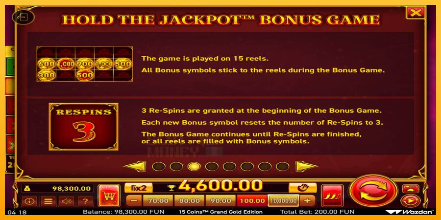 15 Coins Grand Gold Edition Score The Jackpot játékgép pénzért, kép 5