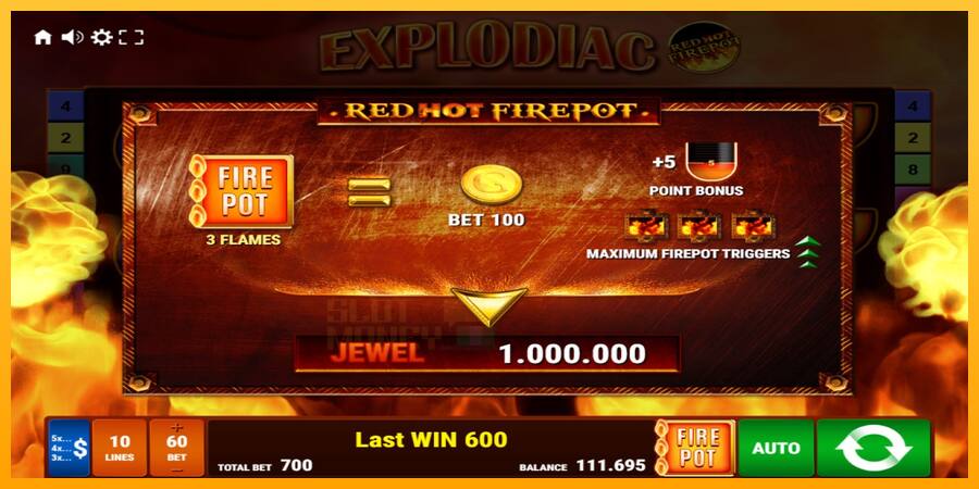 Explodiac Red Hot Firepot játékgép pénzért, kép 6