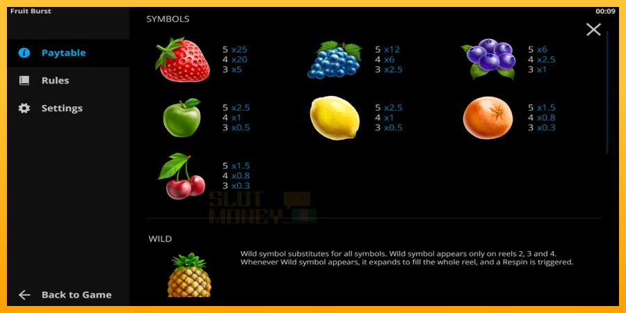 Fruitburst játékgép pénzért, kép 4