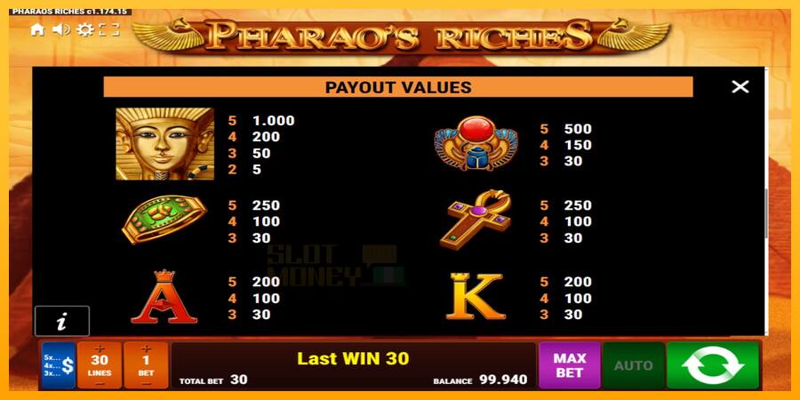 Pharaos Riches játékgép pénzért, kép 7