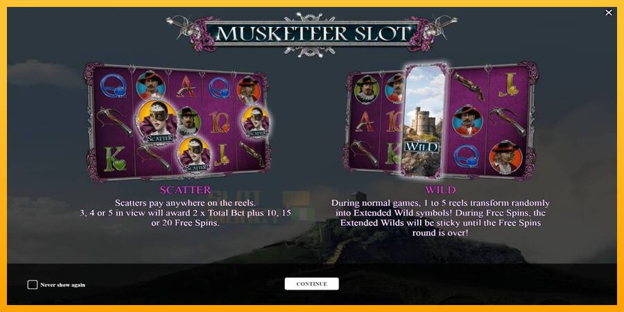 Musketeer Slot játékgép pénzért, kép 1