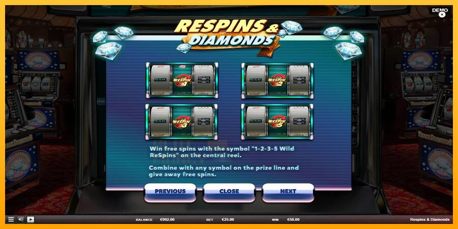 Respins Diamonds játékgép pénzért, kép 6