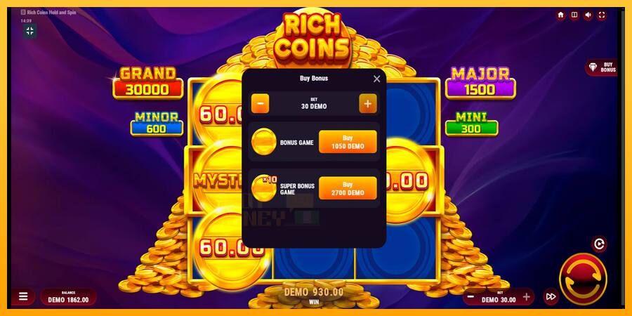 Rich Coins Hold and Spin játékgép pénzért, kép 7