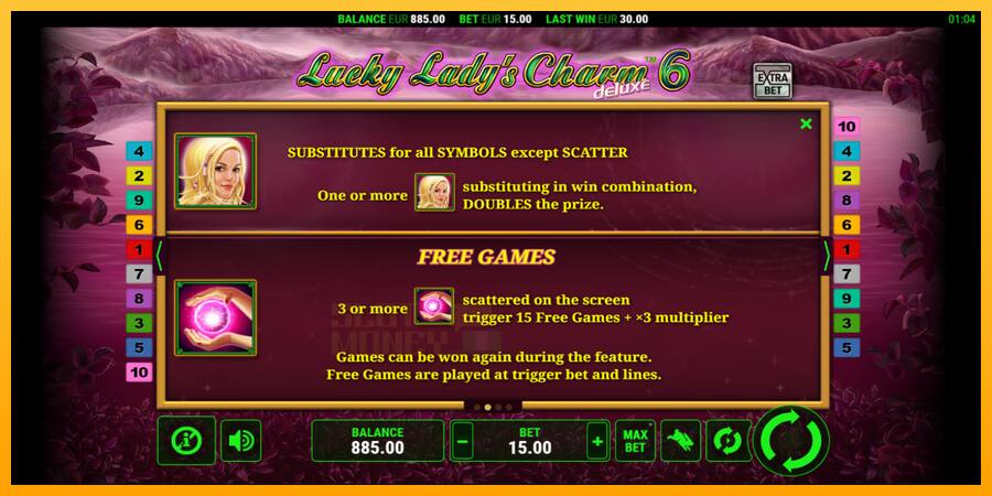 Lucky Ladys Charm Deluxe 6 játékgép pénzért, kép 6