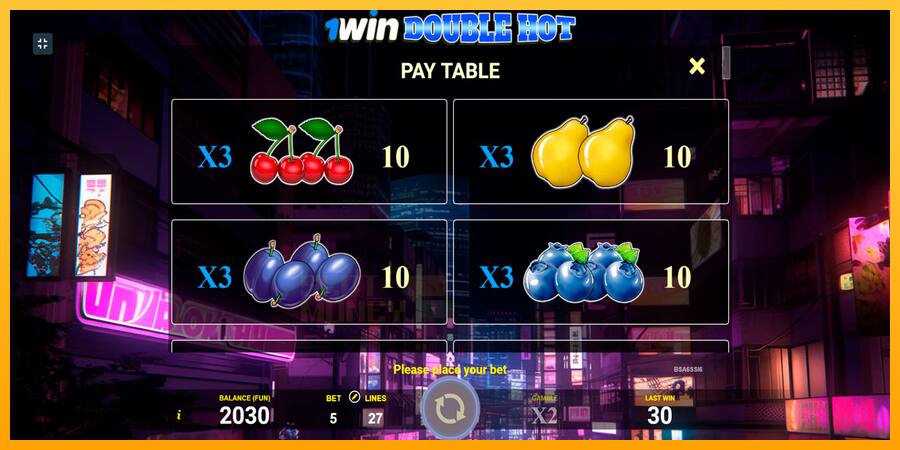 1win Double Hot játékgép pénzért, kép 6