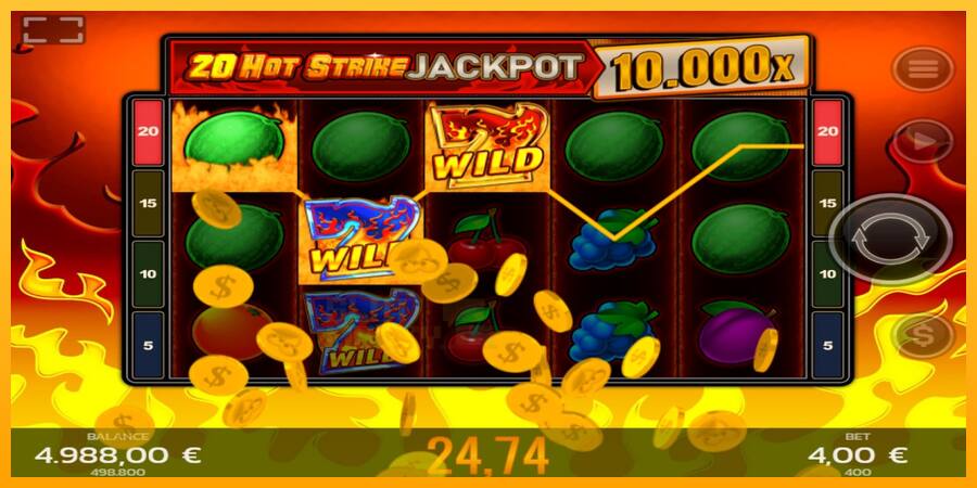 20 Hot Strike Jackpot játékgép pénzért, kép 4