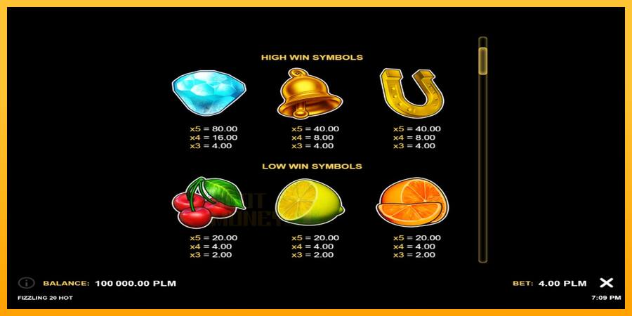 Fizzling 20 Hot játékgép pénzért, kép 3