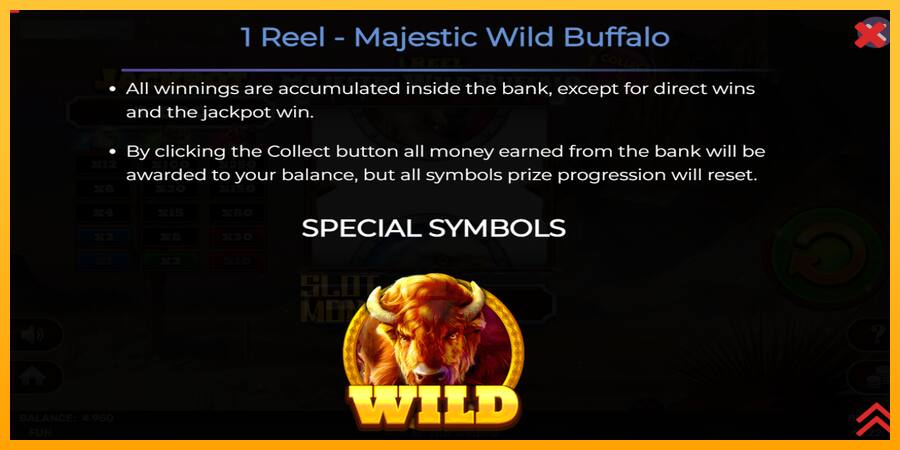 1 Reel Majestic Wild Buffalo játékgép pénzért, kép 6