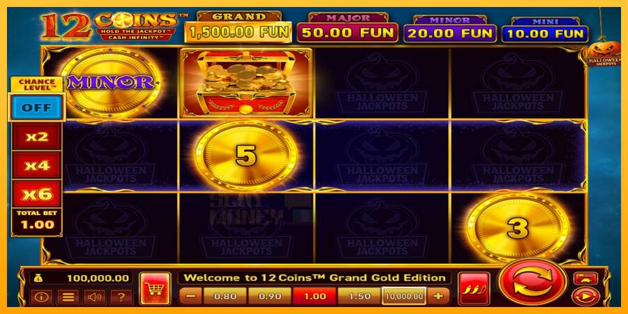 12 Coins Grand Gold Edition Halloween Jackpots játékgép pénzért, kép 1