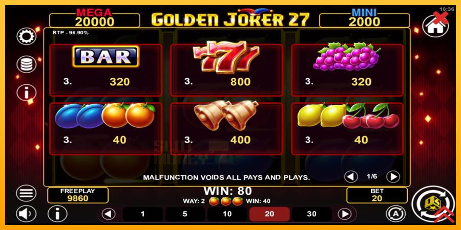 Golden Joker 27 Hold & Win játékgép pénzért, kép 5